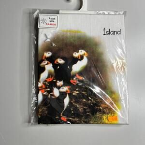 90s‎ Island Puffin Graphic T Shirt White Nature Print New Deadstock Adult XL